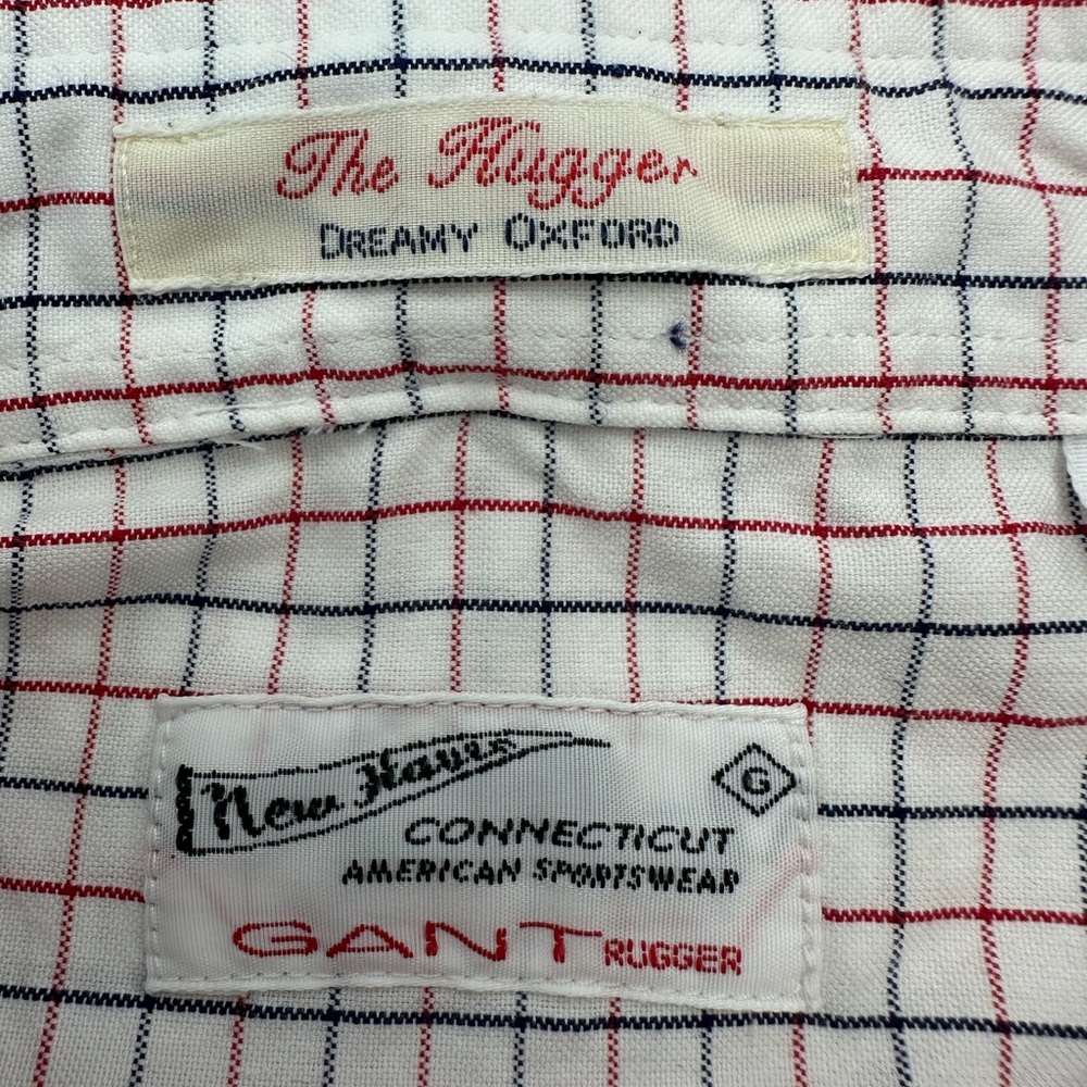 GANT Barney’s NY Rugger The Hugger Dreamy Oxford Tattersall HOBD Red NOS Shirt - Picture 12 of 15